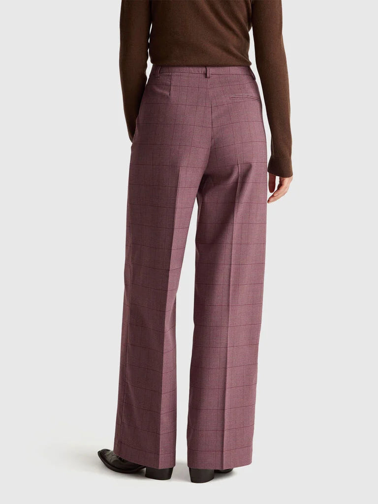 Be Tailored Pattern Trousers - Red