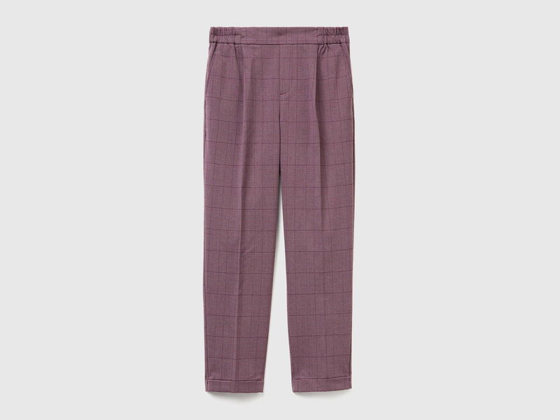 Be Tailored Pattern Trousers - Red