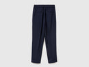 Be Tailored Pattern Trousers - Navy