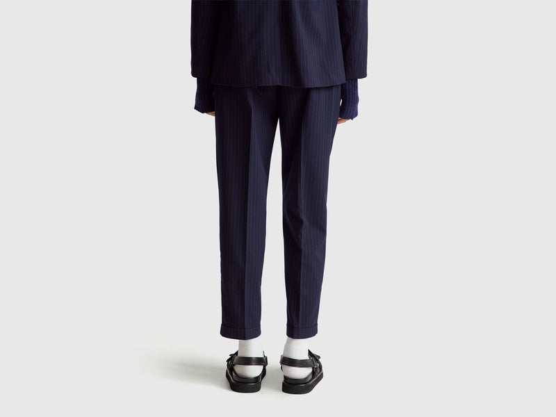 Be Tailored Pattern Trousers - Navy