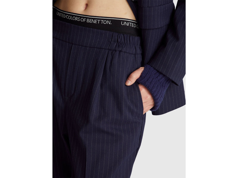 Be Tailored Pattern Trousers - Navy