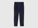 Be Tailored Pattern Trousers - Navy