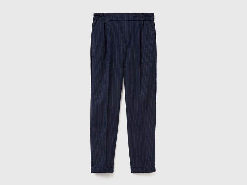 Be Tailored Pattern Trousers - Navy