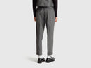 Be Tailored Pattern Trousers - Grey