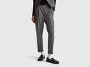 Be Tailored Pattern Trousers - Grey