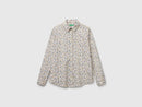 Print Shirt - Cream/blue Floral