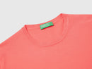 Front Pockets Short Sleeve Jumper - Coral