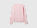 Basic Woman Round Neck Jumper - Pink