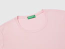 Basic Woman Round Neck Jumper - Pink