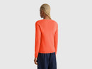 Basic Woman Round Neck Jumper - Rust