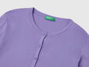 Basic Cotton Cardigan - Purple