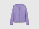 Basic Cotton Cardigan - Purple