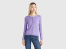 Basic Cotton Cardigan - Purple