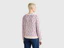 Be Toyko Round Neck Jumper - Cream/blue