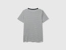 Striped 3/4 Sleeve T-Shirt - White/black
