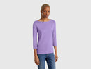 Basic Boat Neck T-Shirt - Purple