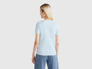 Cotton V Neck T-Shirt - Light Blue