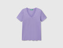 Cotton V Neck T-Shirt - Purple
