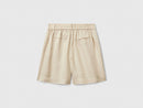 Linen Blend Shorts - Beige