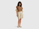 Linen Blend Shorts - Beige