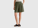 Linen Blend Shorts - Forest Green