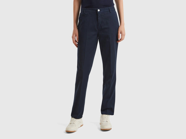 Basic Slim Fit Cotton Chinos - Navy