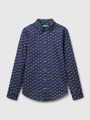 Print Shirt - Navy/lilac Floral