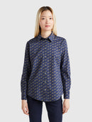 Print Shirt - Navy/lilac Floral