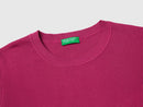 Tricot Cotton Round Neck Jumper - Plum