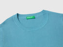 Tricot Cotton Round Neck Jumper - Powder Blue