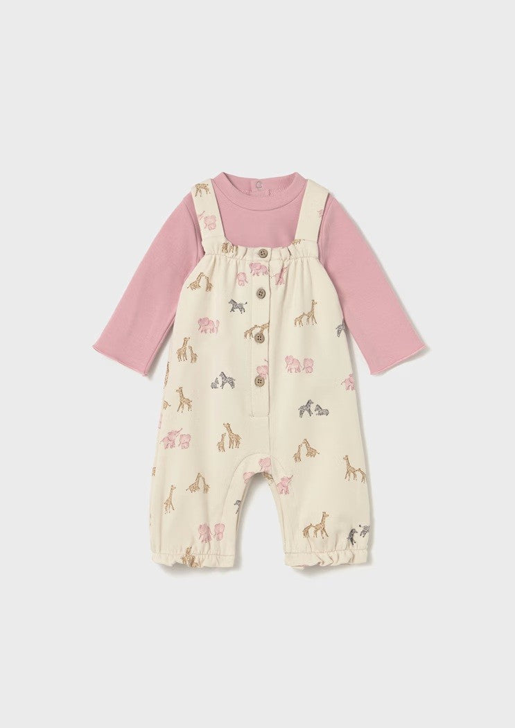 Print Dungaree Set - Orchid