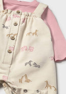 Print Dungaree Set - Orchid