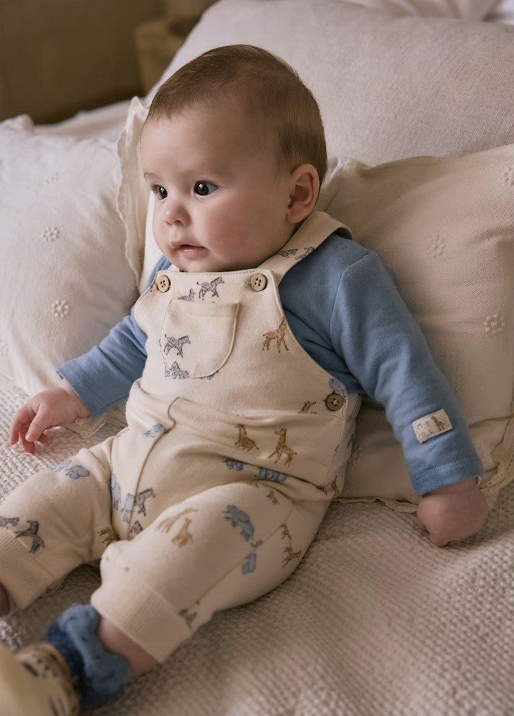 Print Dungaree Set - Blue