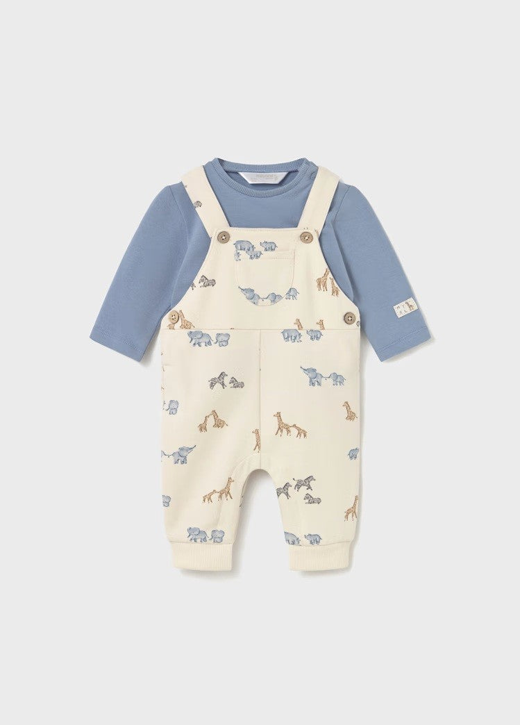 Print Dungaree Set - Blue