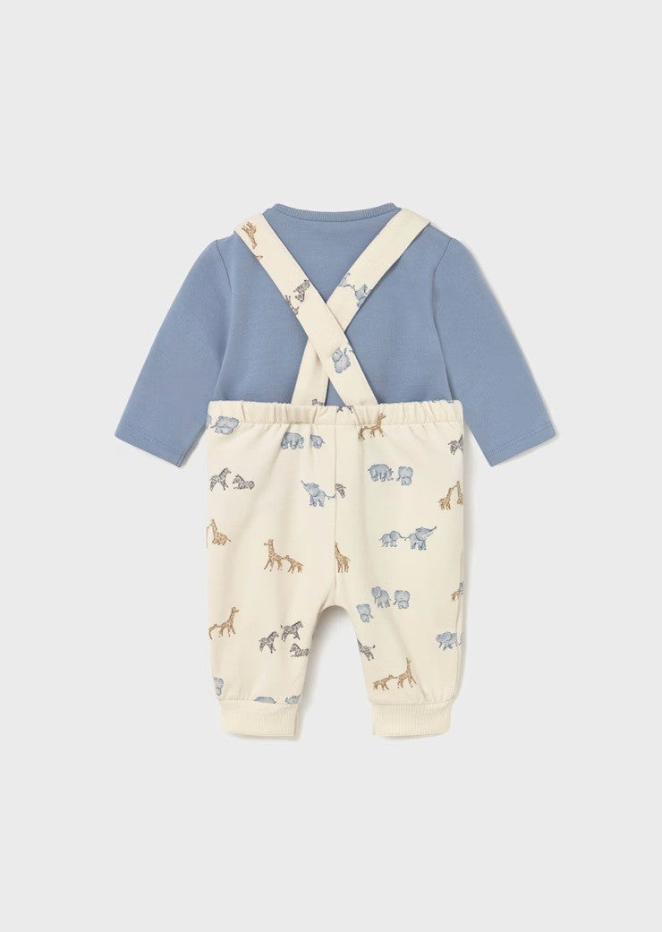 Print Dungaree Set - Blue