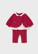 Fleece Leggings Set - Cherry