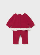 Fleece Leggings Set - Cherry