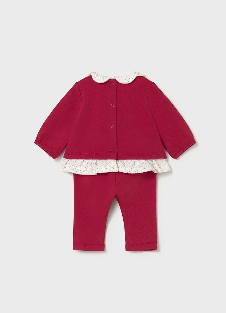 Fleece Leggings Set - Cherry