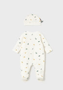 Dungaree &amp; Hat Set - Natural/ice