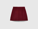 Girls Pleated Knit Skirt - Wine