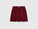 Girls Pleated Knit Skirt - Wine