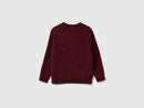 Boys Brioche Stitch Jumper - Maroon