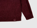 Boys Brioche Stitch Jumper - Maroon