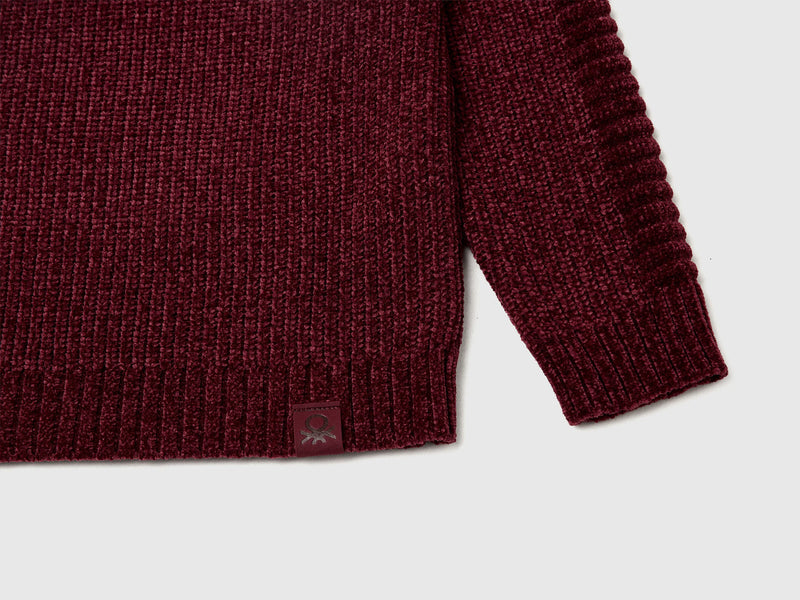 Boys Brioche Stitch Jumper - Maroon