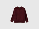Boys Brioche Stitch Jumper - Maroon