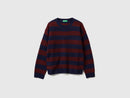 Boys Brioche Stitch Stripe Jumper - Navy