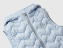 Girls Hooded Gilet - Light Blue