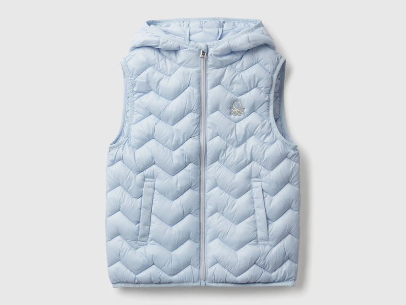 Girls Hooded Gilet - Light Blue