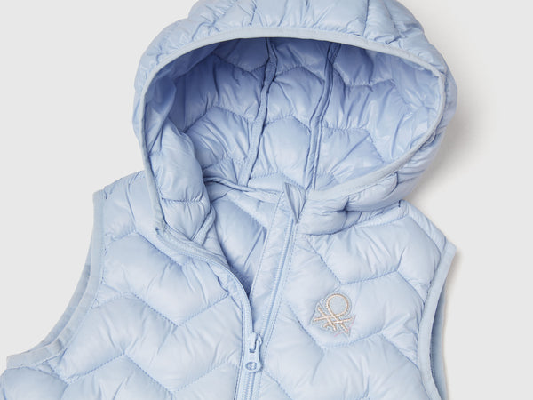 Girls Hooded Gilet - Light Blue