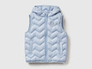 Girls Hooded Gilet - Light Blue